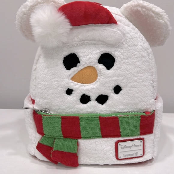 NWT- Mickey Mouse Snowman Holiday Loungefly Mini Backpack - Disney - Picture 2 of 9